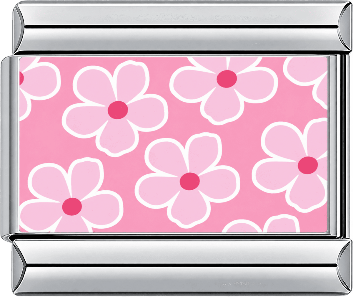 Pink Floral Pattern Single Charm