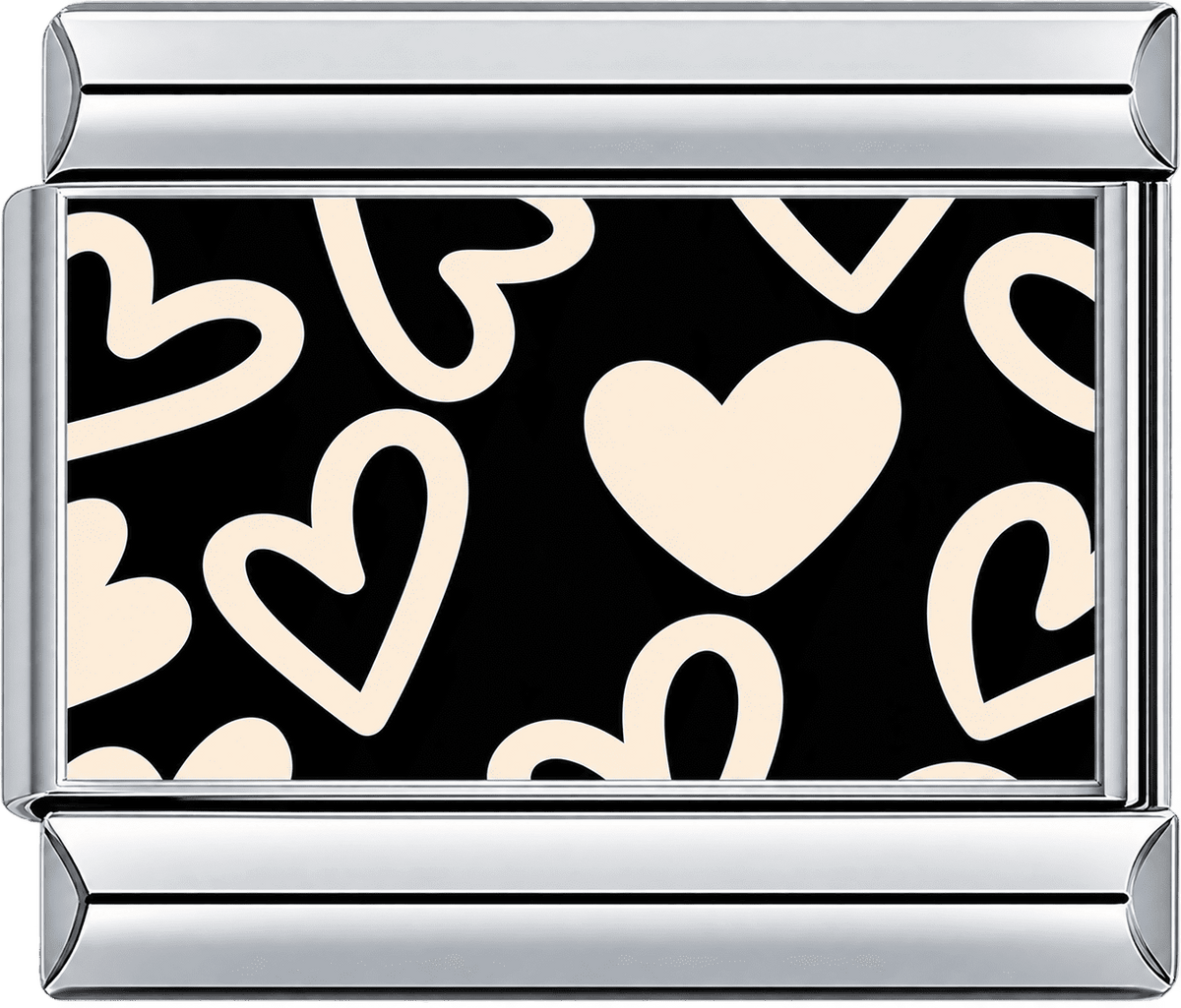 Cream Hearts on Black Single Charm
