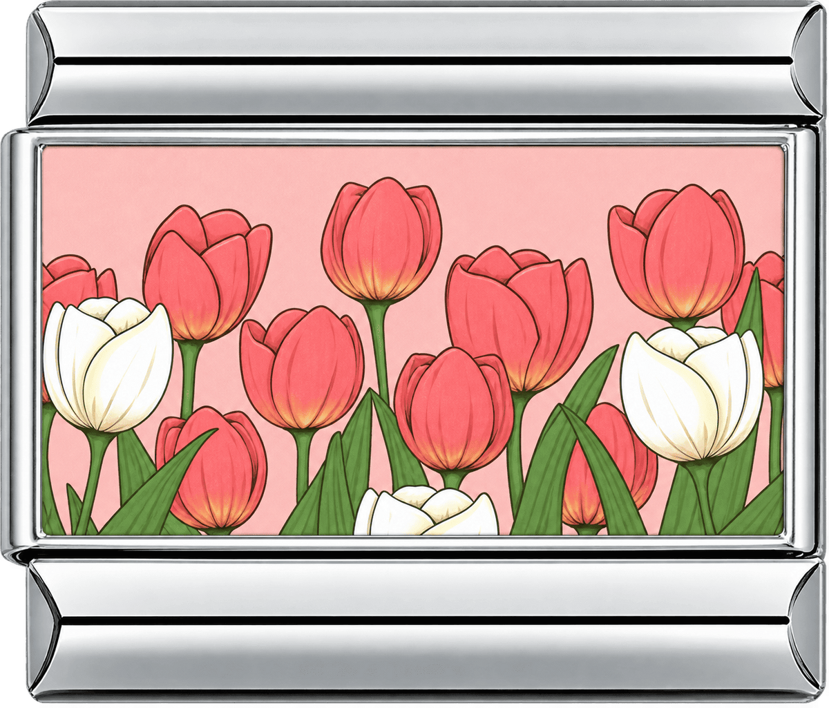 Pink Tulip Garden Single Charm