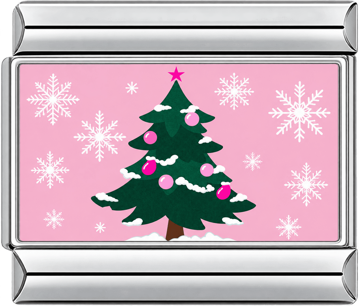 Pink Christmas Tree Single Charm