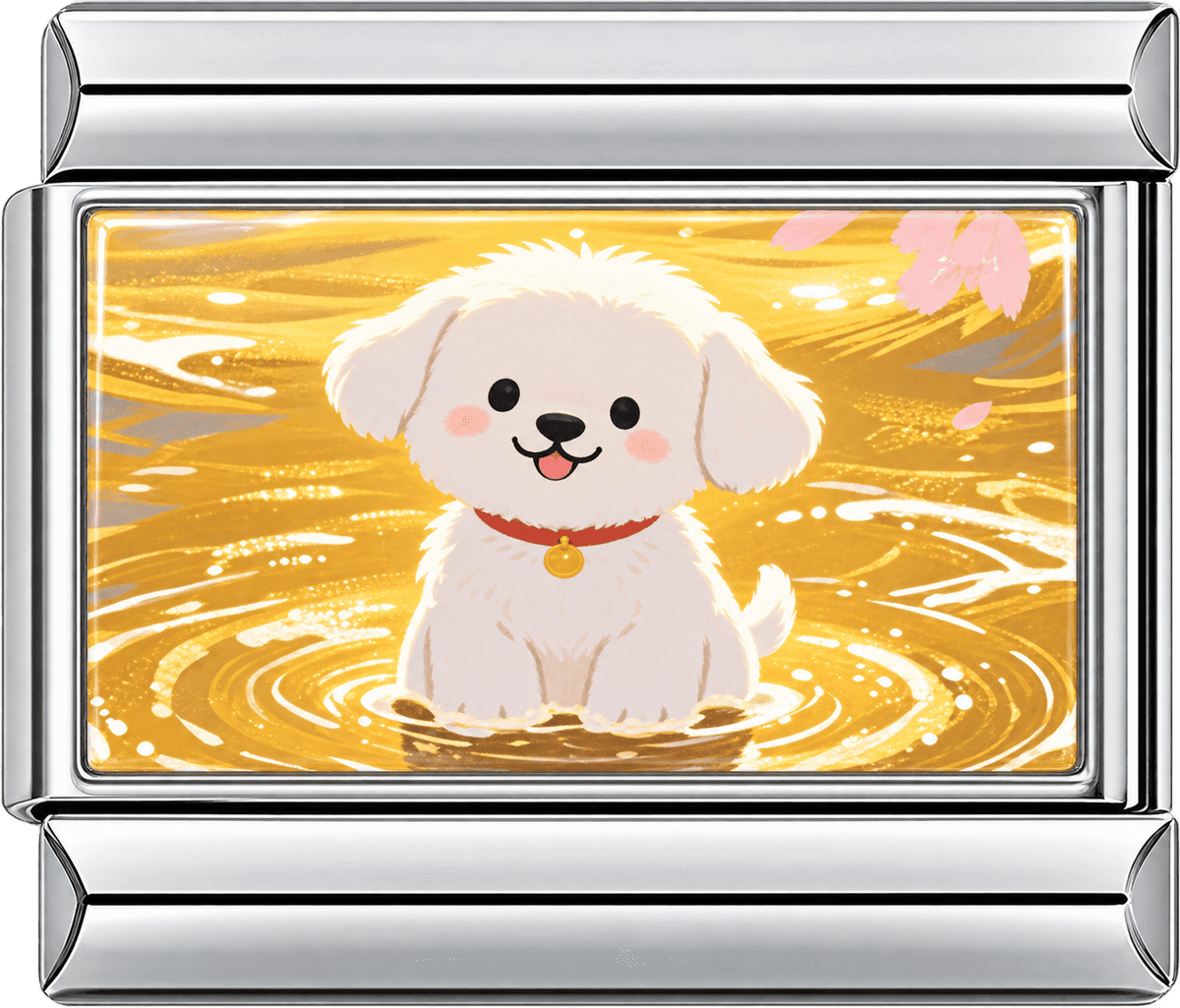 Golden Puppy Single Charm