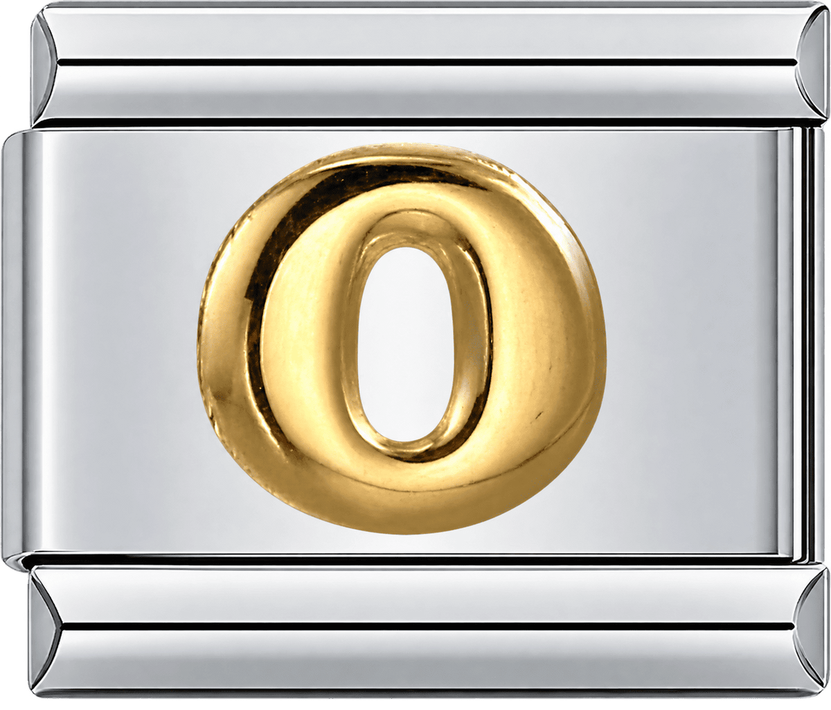 Gold Number 0 Single Charm