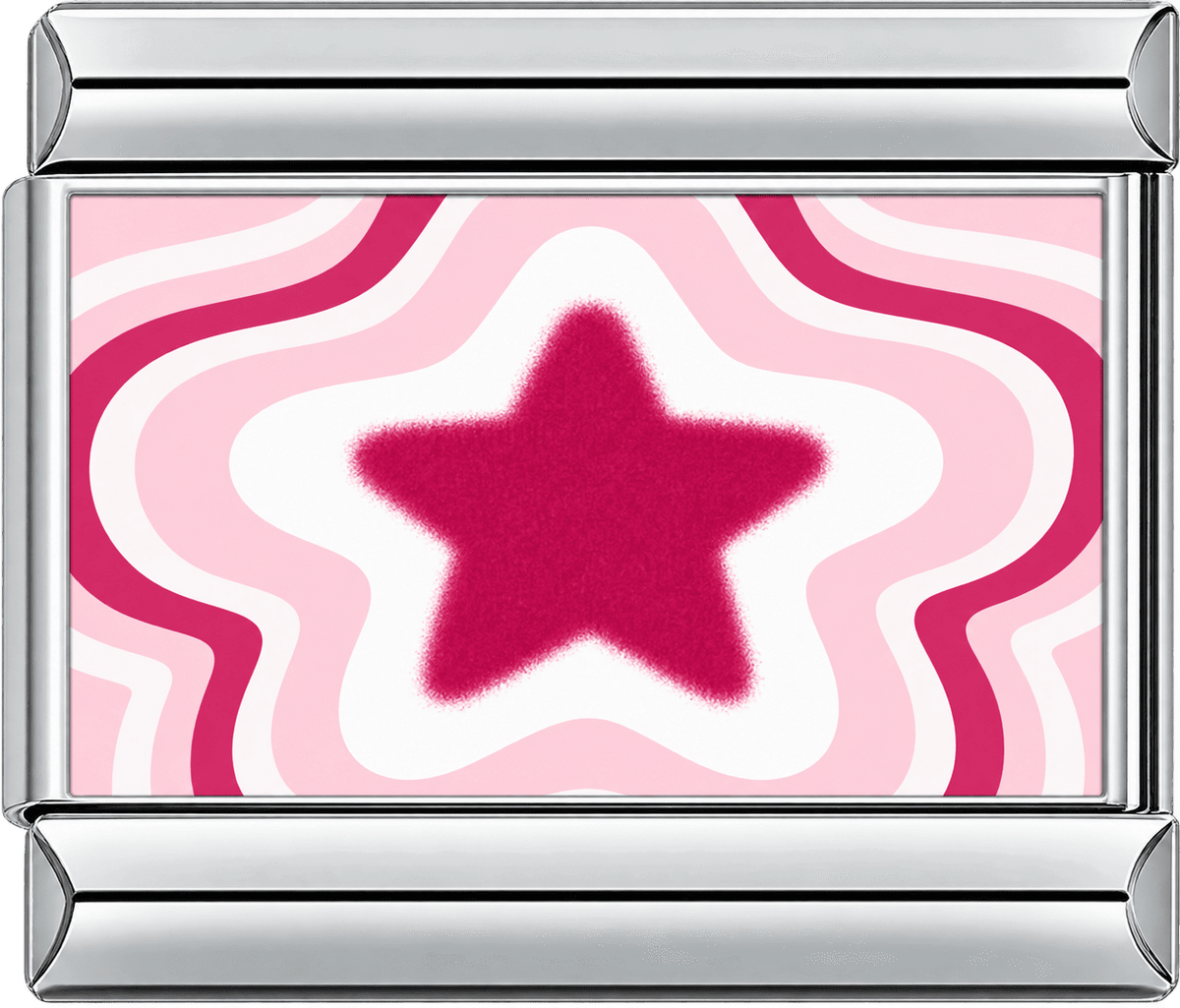 Fuzzy Pink Star Single Charm