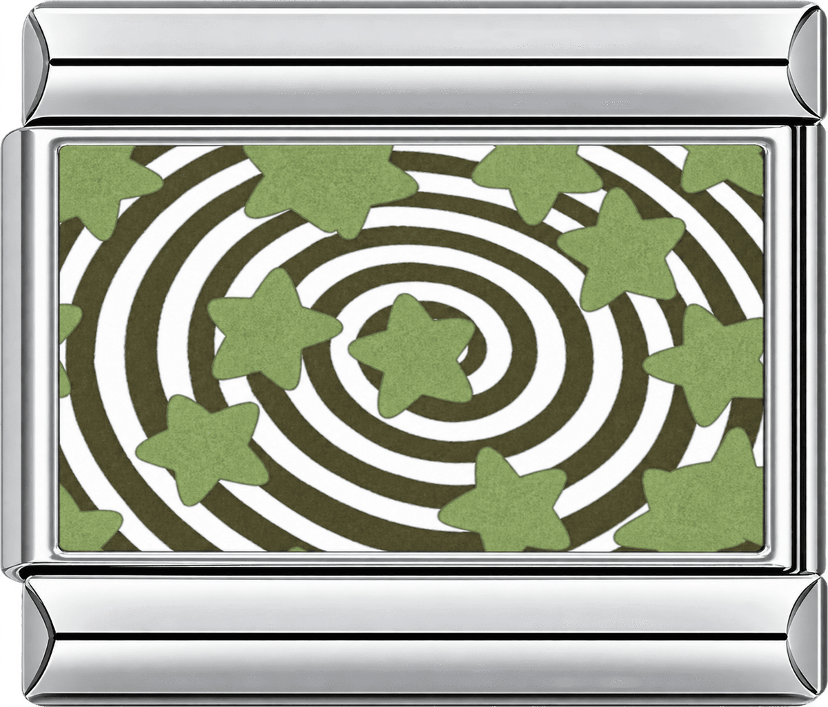 Green Star Swirl Single Charm