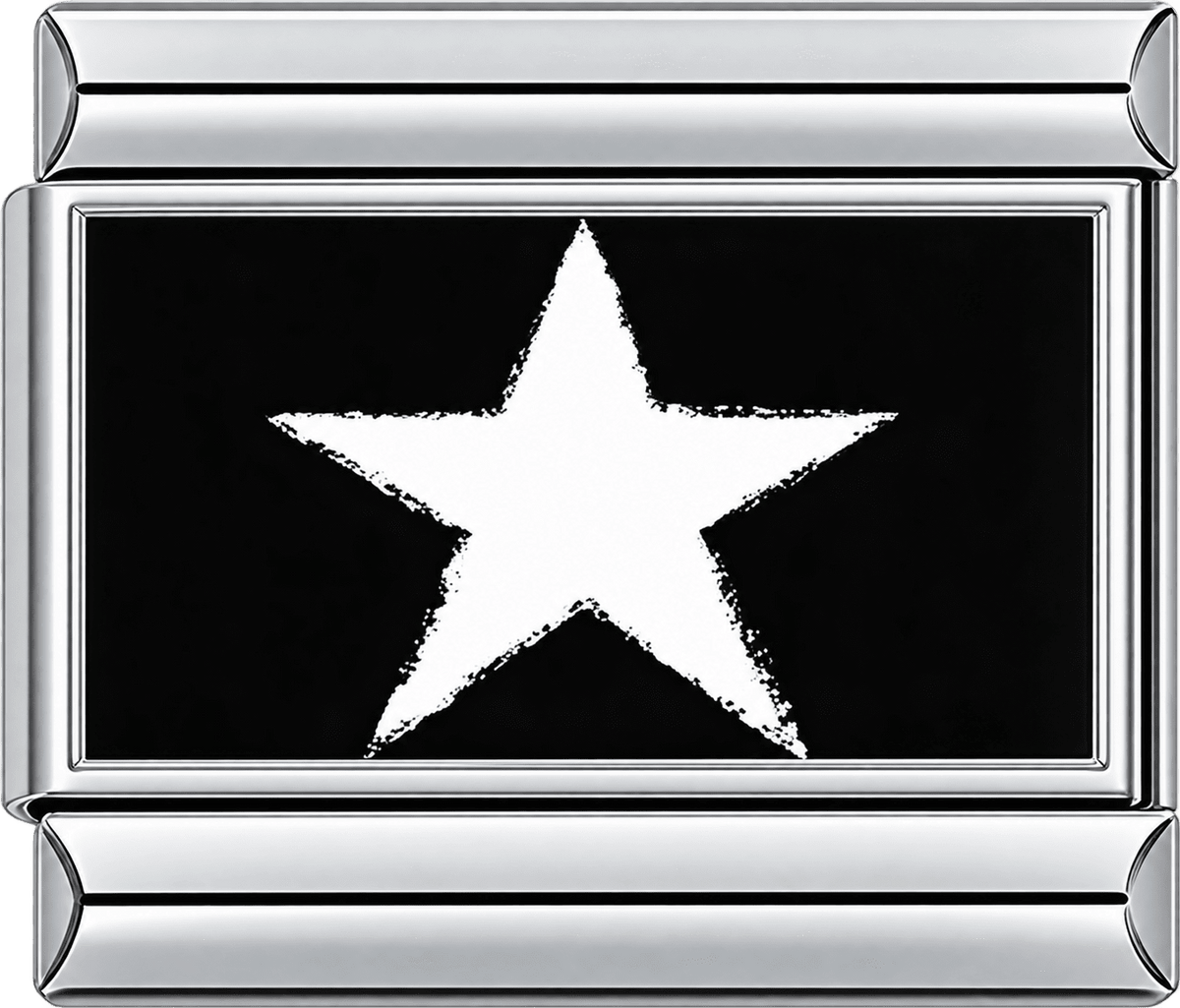Bold White Star Single Charm