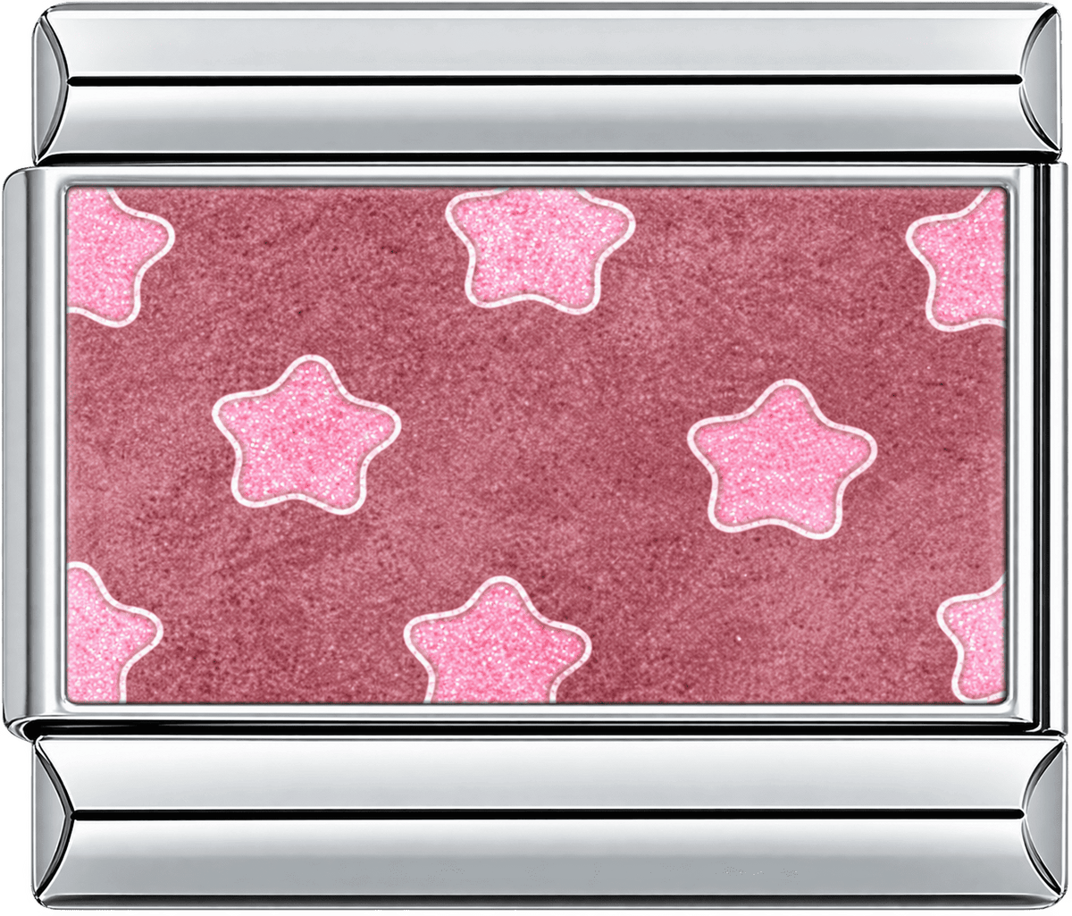 Pink Glitter Star Pattern Single Charm