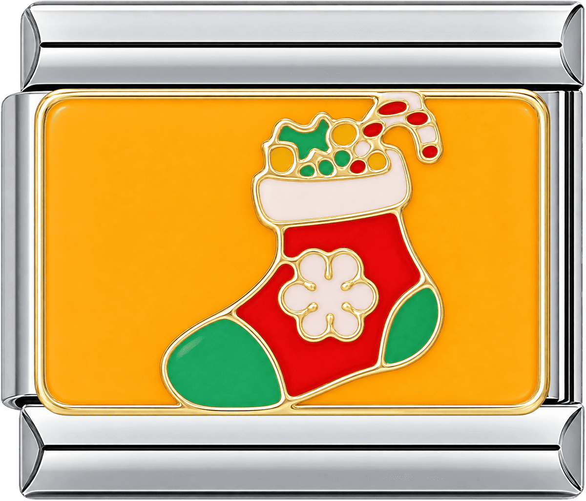 Christmas Stocking with Candy Cane Single Charm
