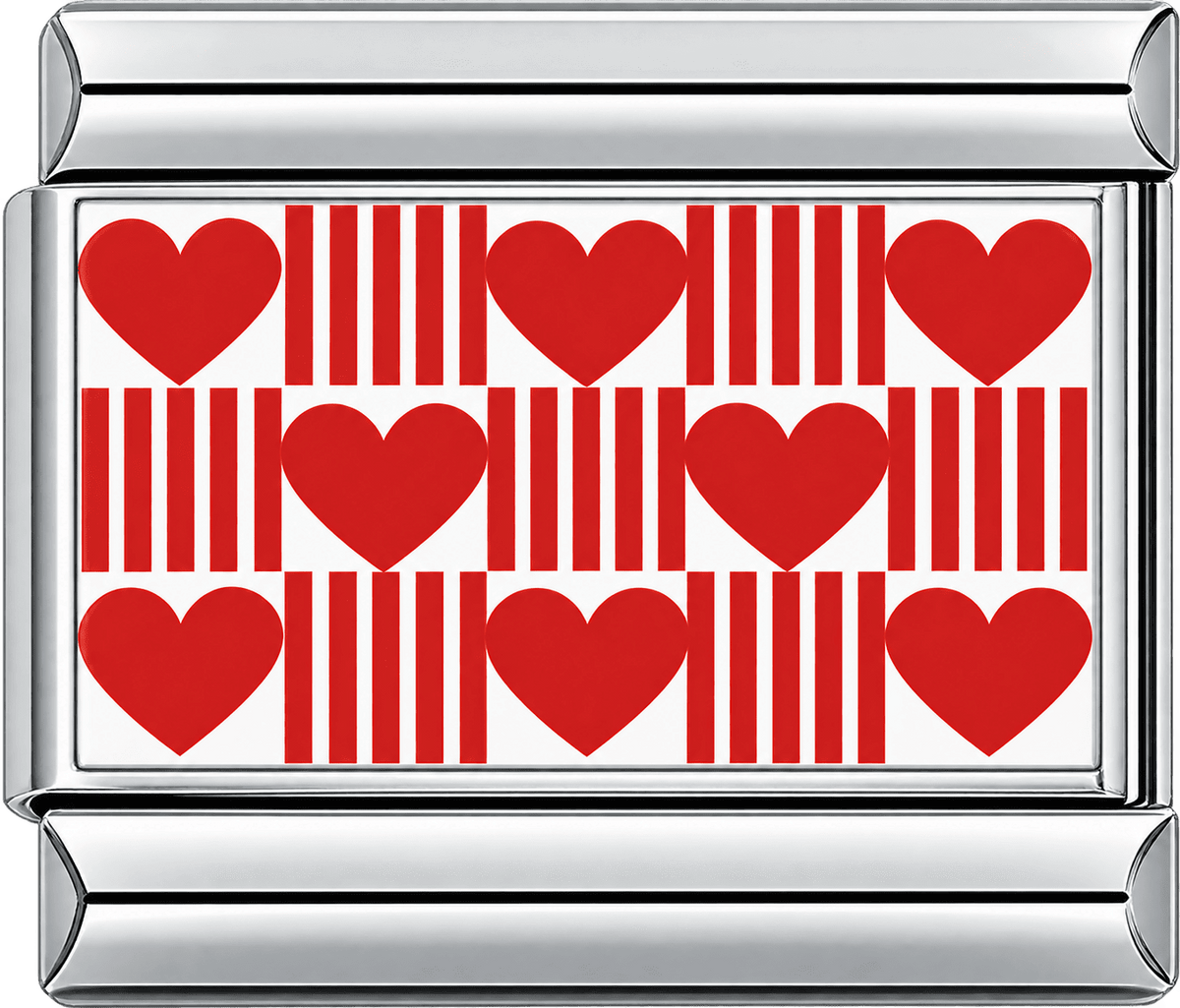 Red Heart Stripe Single Charm