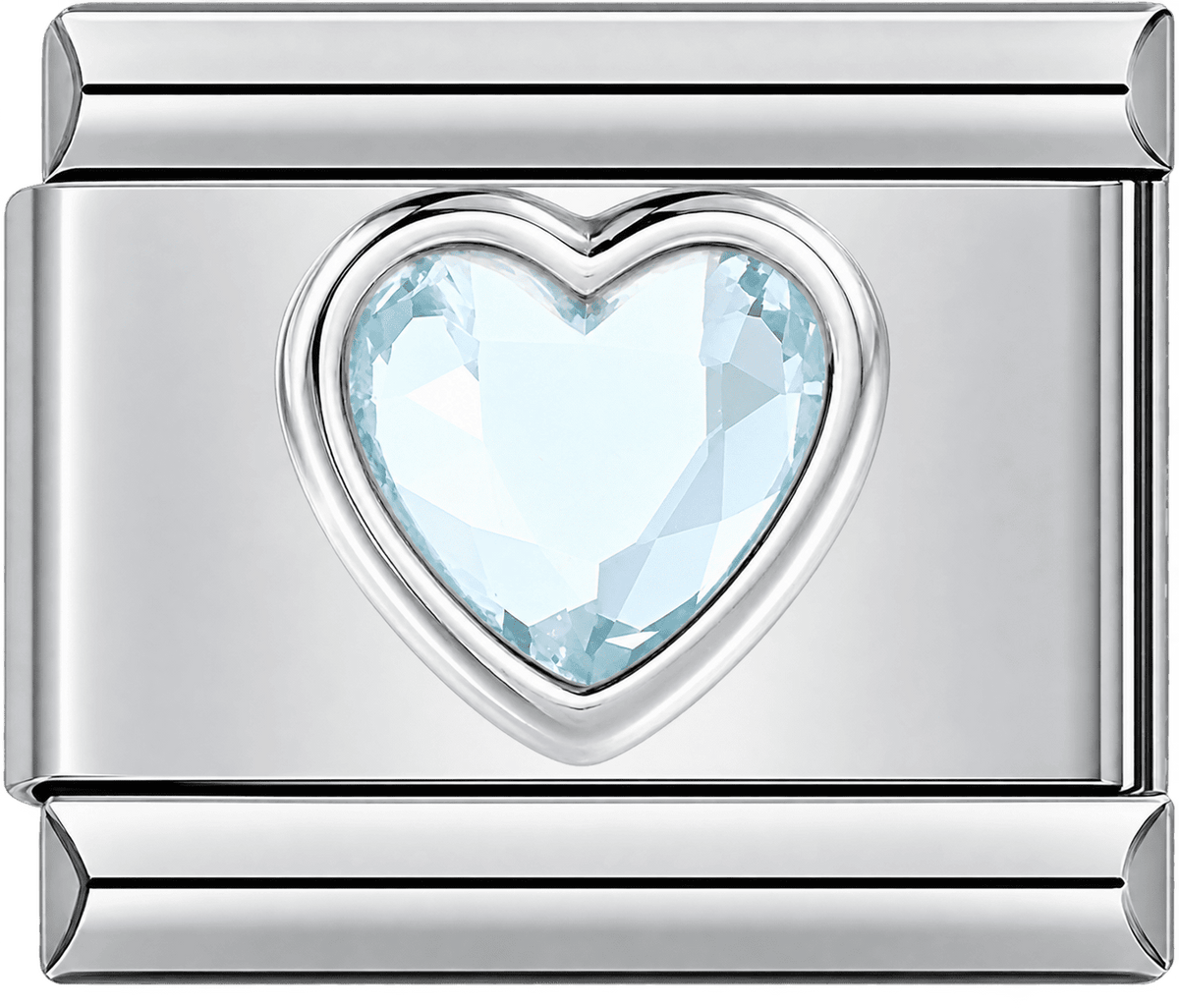 Ice Blue Crystal Heart Single Charm