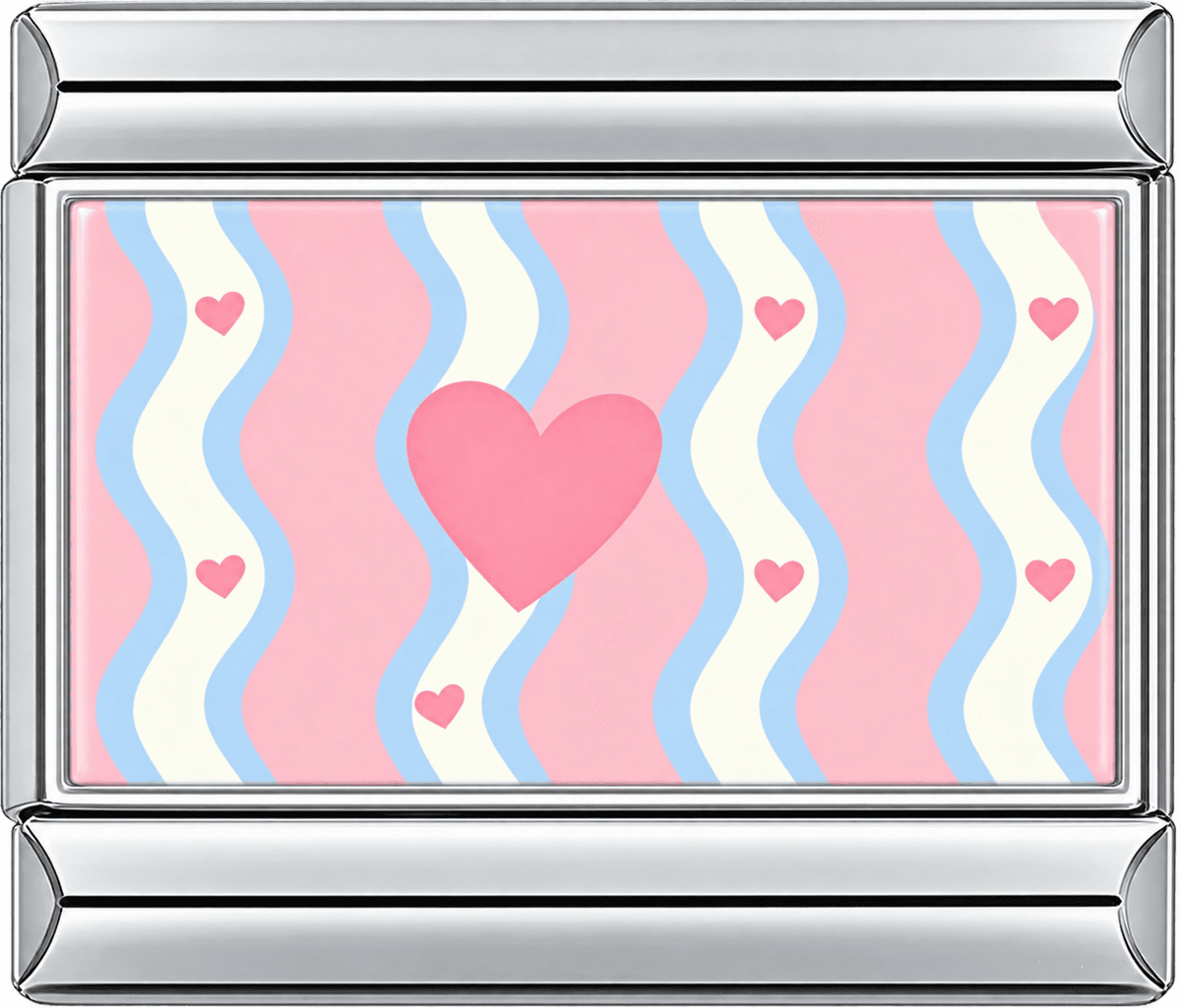 Pastel Wavy Heart Single Charm