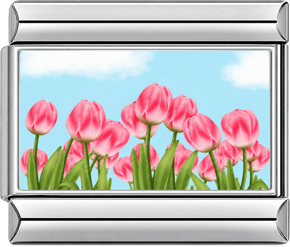 Pink Tulip Garden Sky Single Charm