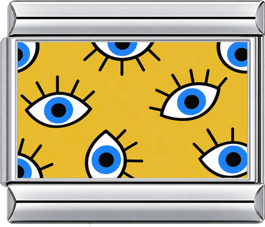 Yellow Evil Eye Pattern Single Charm