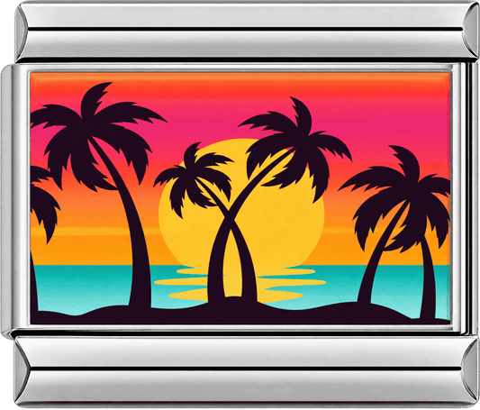 Tropical Sunset Palms Single Charm