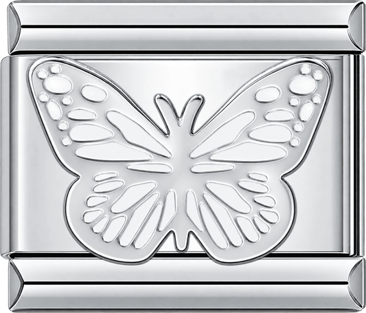 Silver Outline Butterfly Single Charm