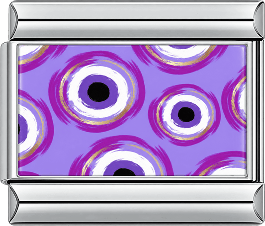 Purple Evil Eye Pattern Single Charm