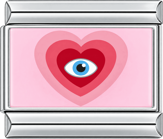 Layered Heart Evil Eye Single Charm