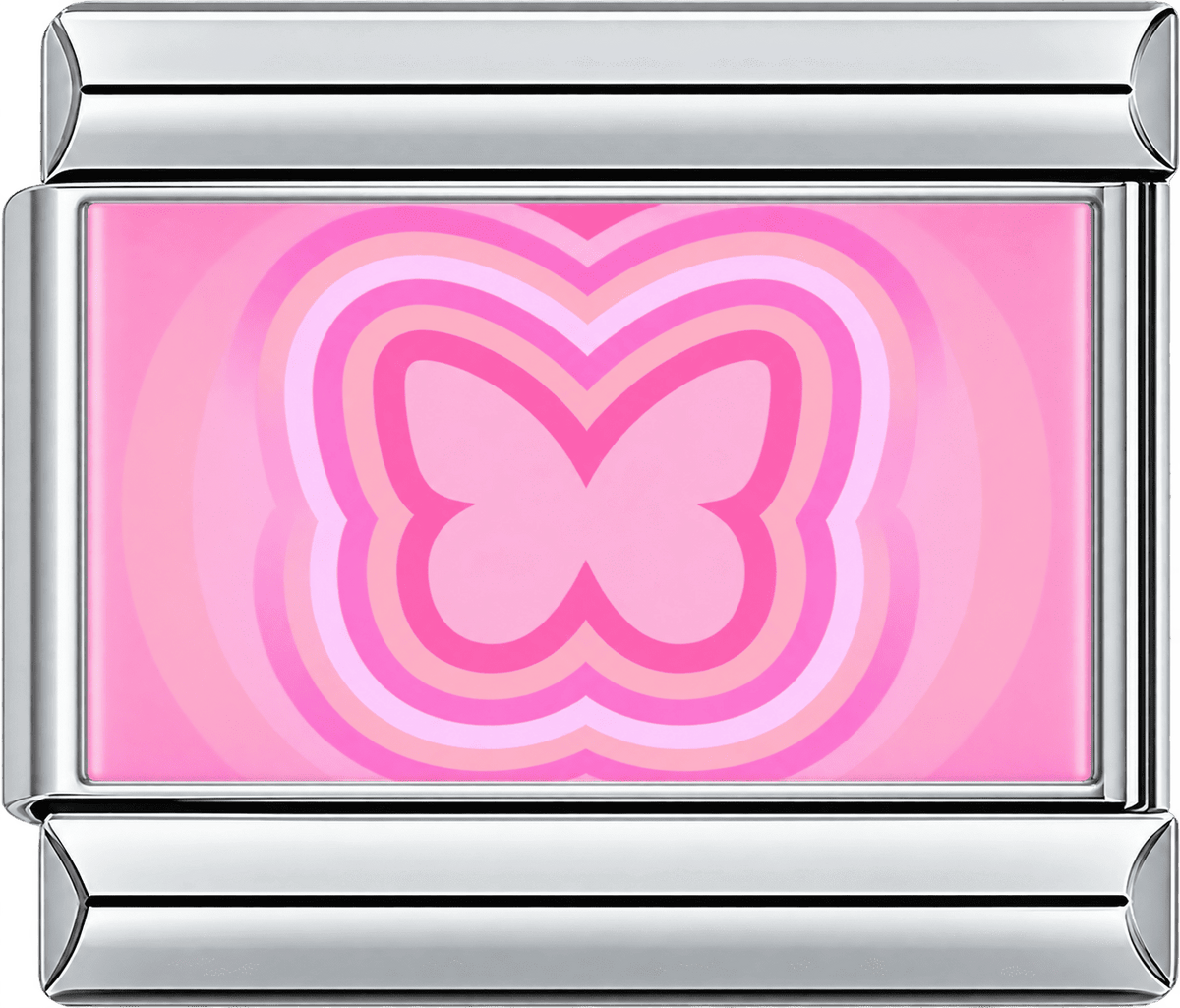 Pink Retro Butterfly Rings Single Charm