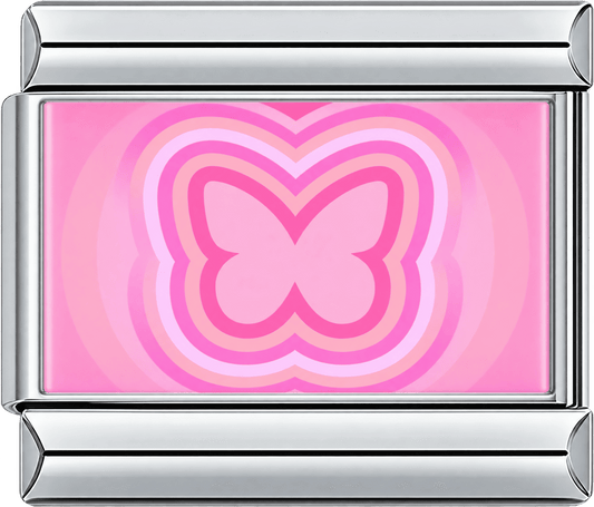 Pink Retro Butterfly Rings Single Charm