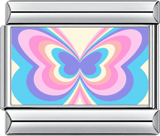 Pastel Rainbow Butterfly Waves Single Charm