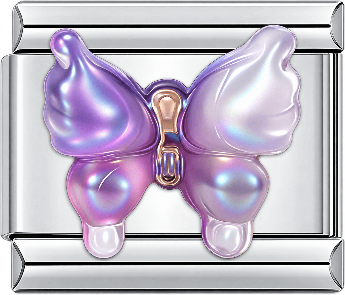 Pearlescent Purple Butterfly Single Charm