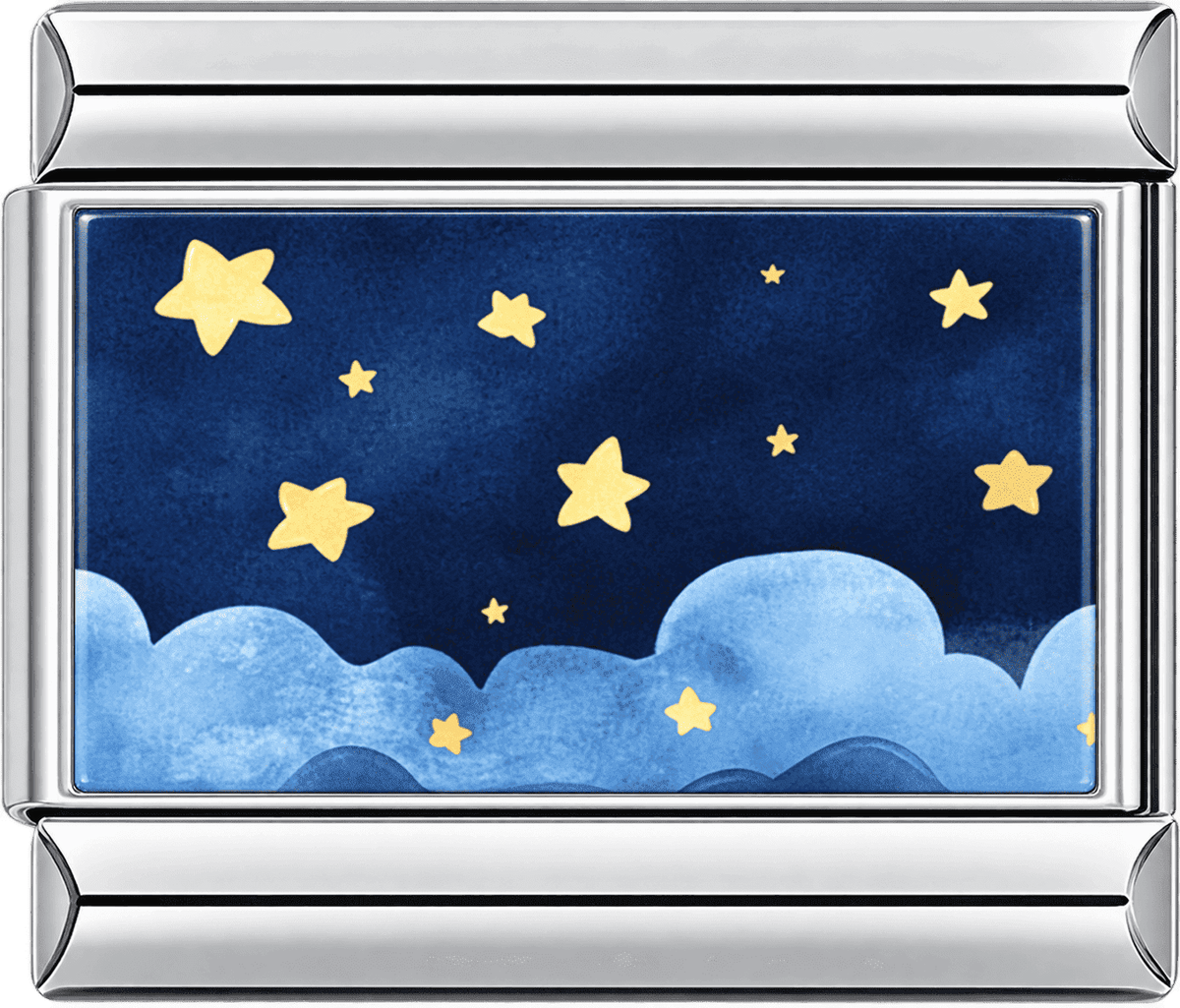 Golden Stars Night Sky Single Charm