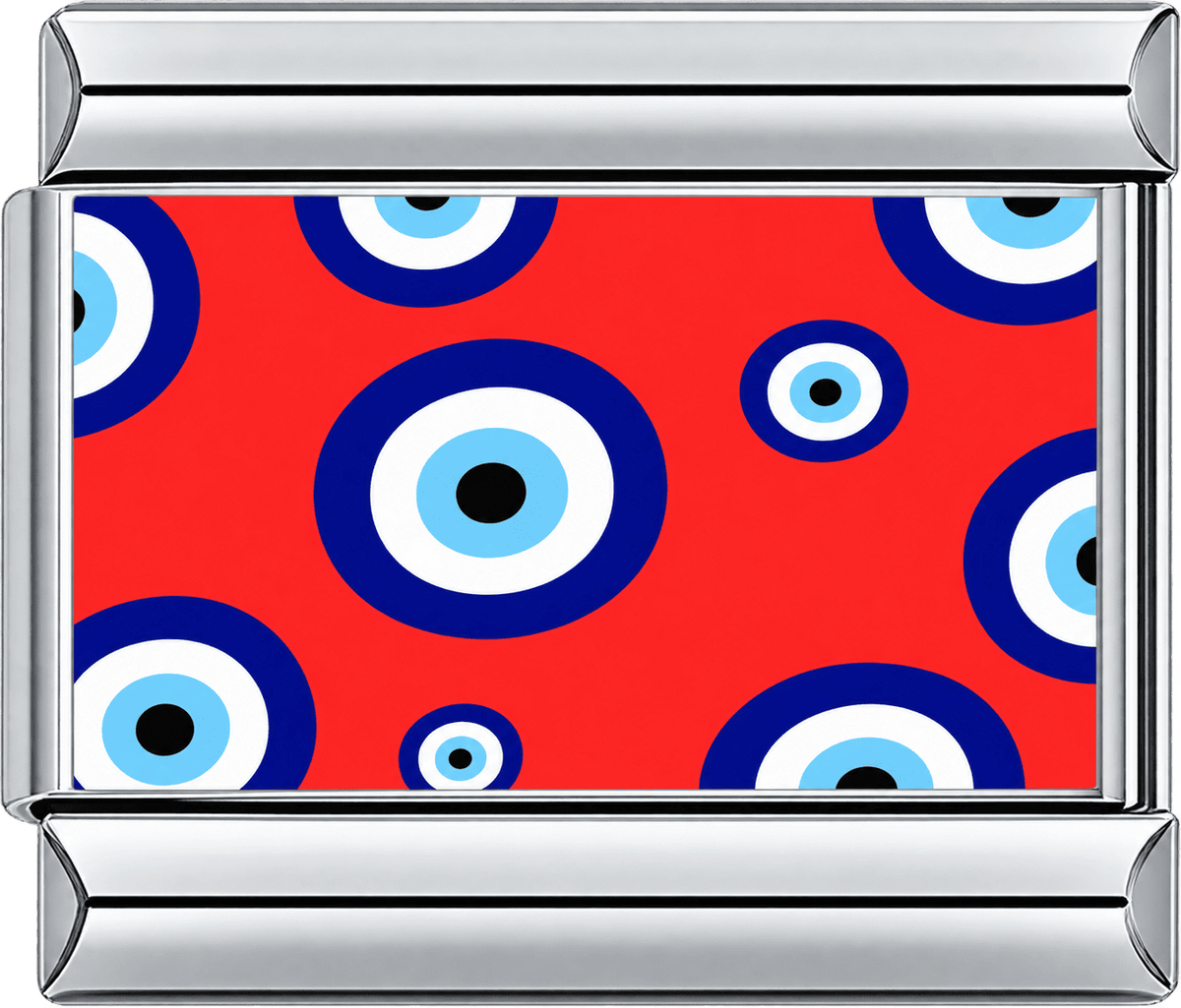 Red Evil Eye Pattern Single Charm
