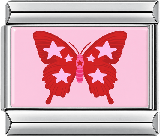 Red Star Butterfly Single Charm
