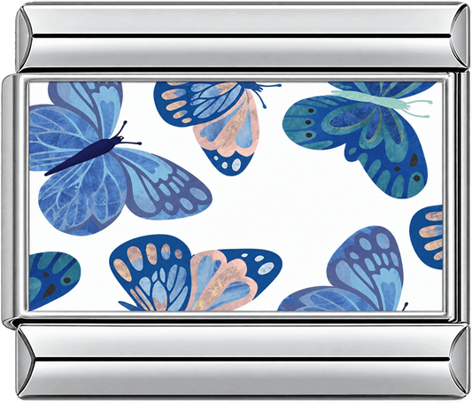 Blue Watercolor Butterflies Single Charm