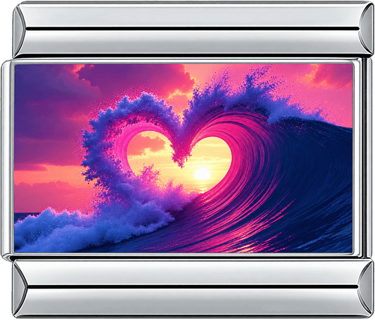 Heart Wave Sunset Single Charm