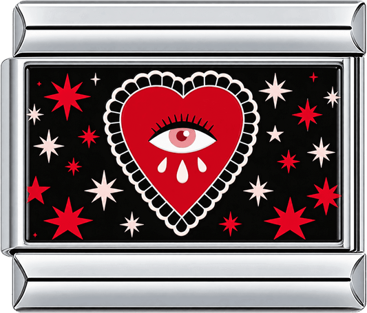 Crying Eye Lace Heart & Stars Single Charm