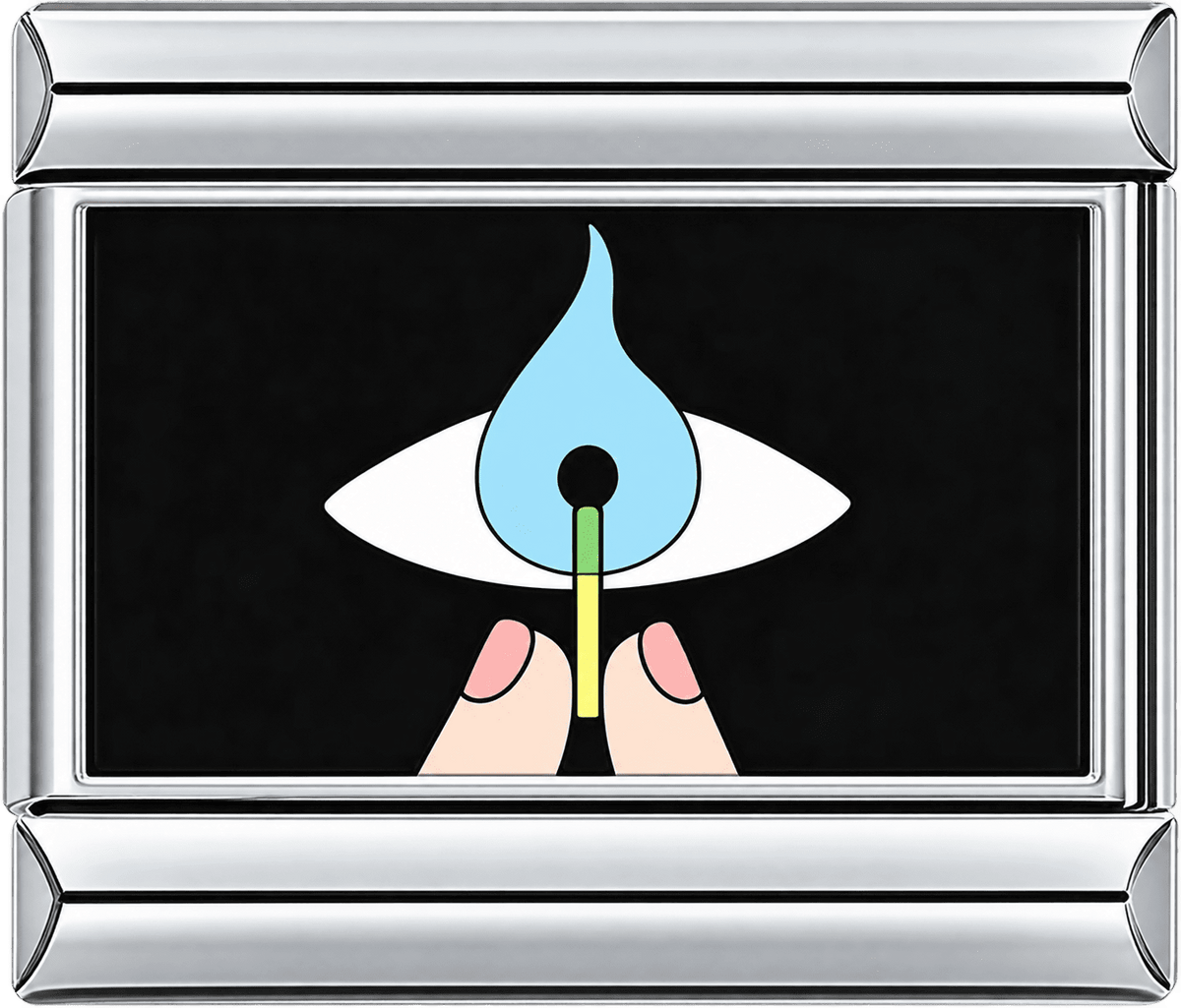 Blue Tear Eye Matchstick Single Charm