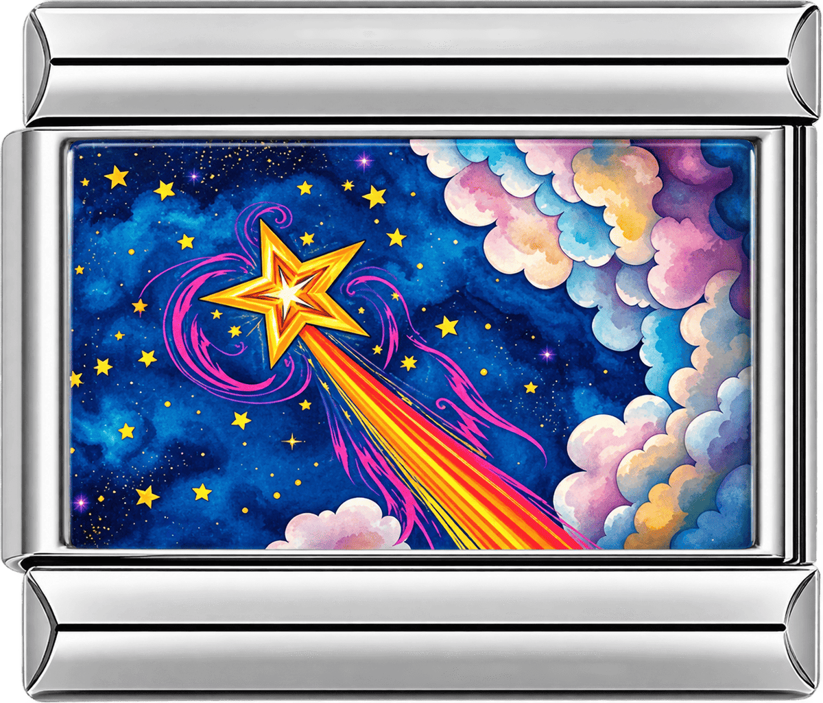 Rainbow Shooting Star Single Charm