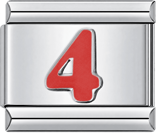 Red Number 4 Single Charm