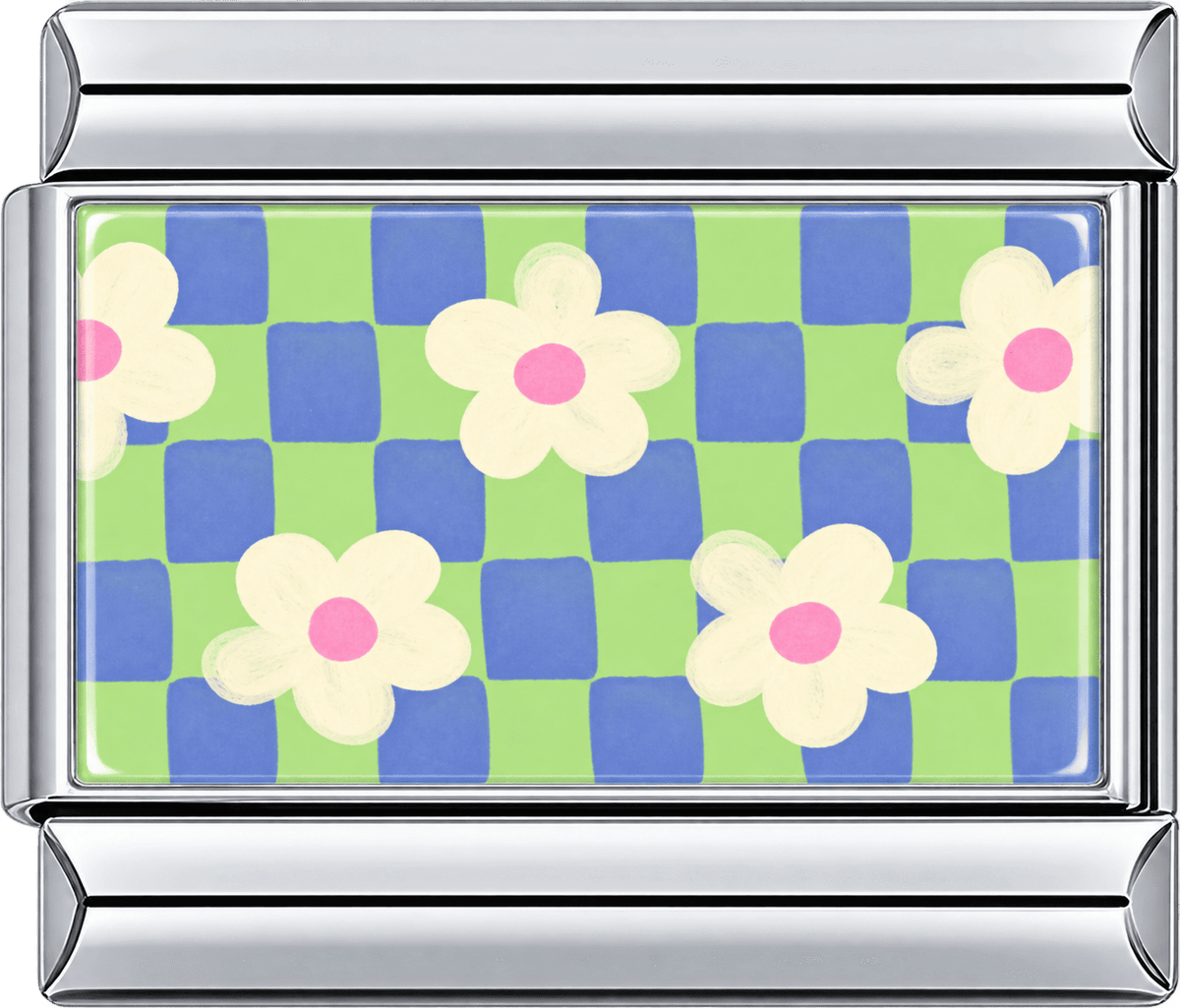 Checker Flower Single Charm