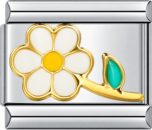 Ivory Six-Petal Flower Single Charm