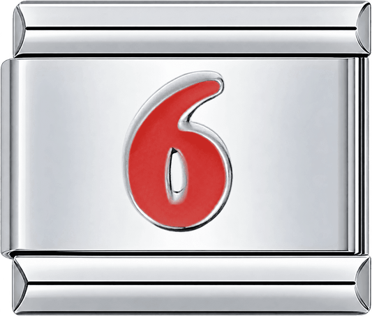 Red Number 6 Single Charm
