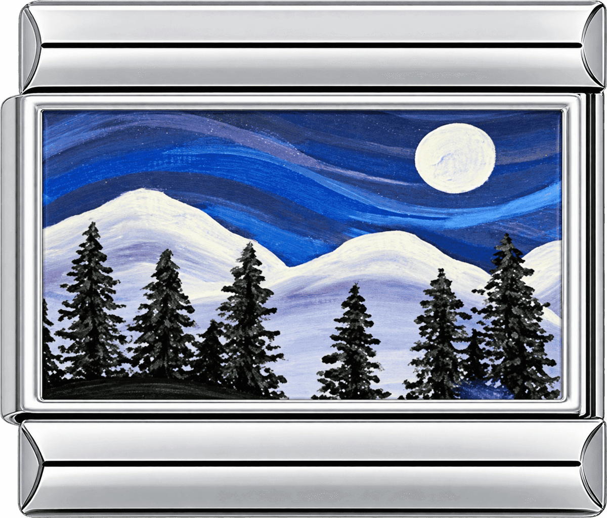 Moonlit Mountain Forest Single Charm