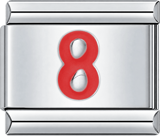Red Number 8 Single Charm