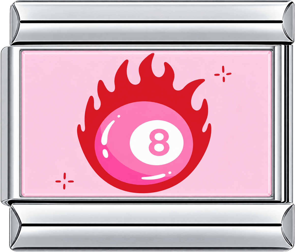 Blazing Eight Ball Single Charm