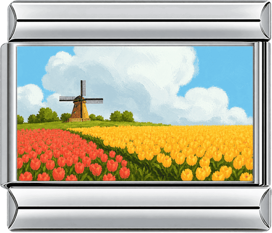 Tulip Field Windmill Single Charm