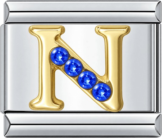 Gold Letter N Single Charm