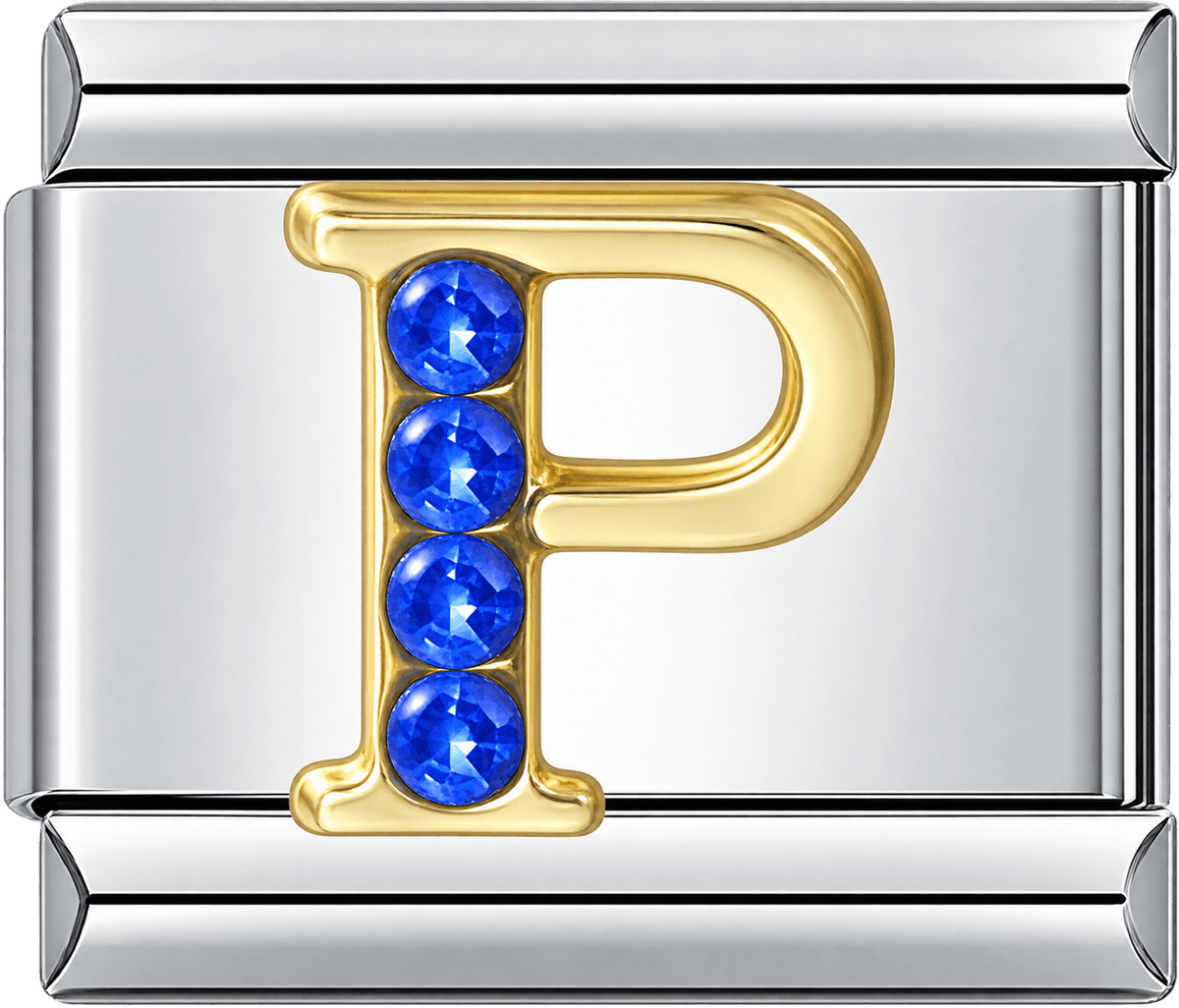 Gold Letter P Single Charm