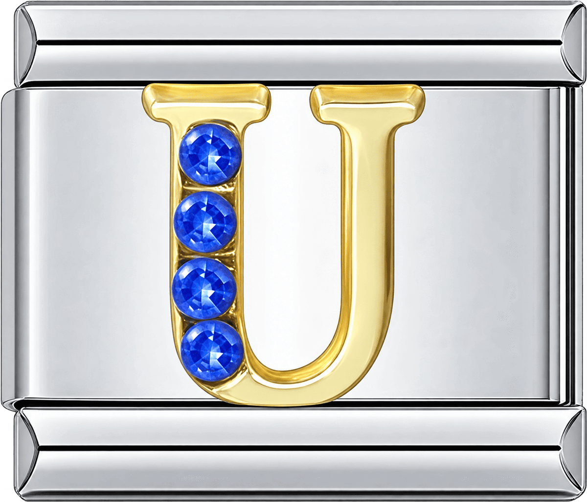 Gold Letter U Single Charm