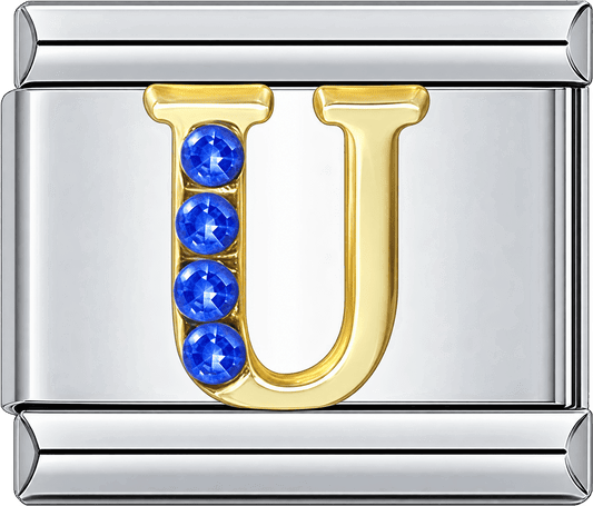 Gold Letter U Single Charm