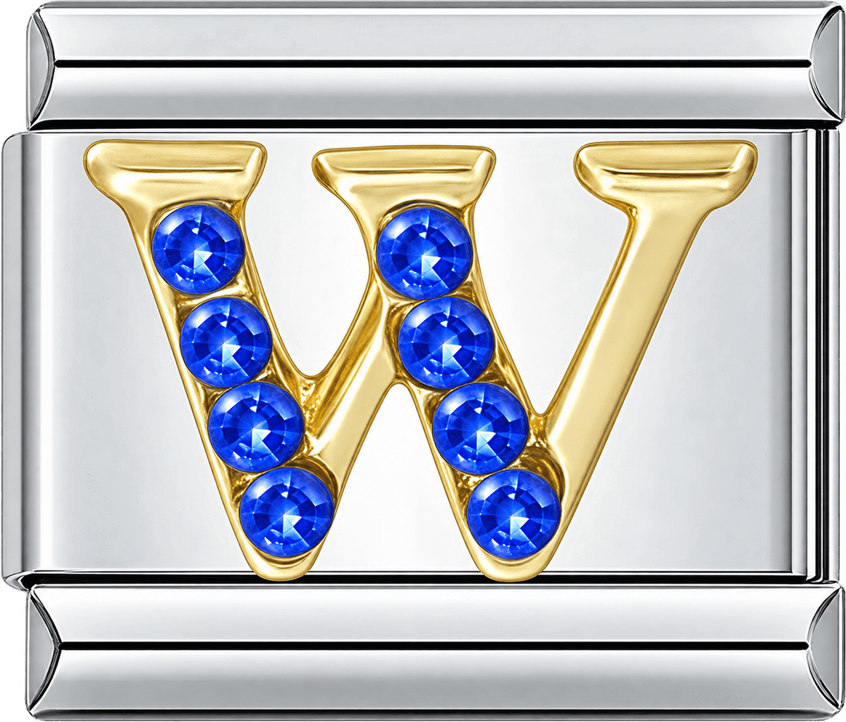 Gold Letter W Single Charm
