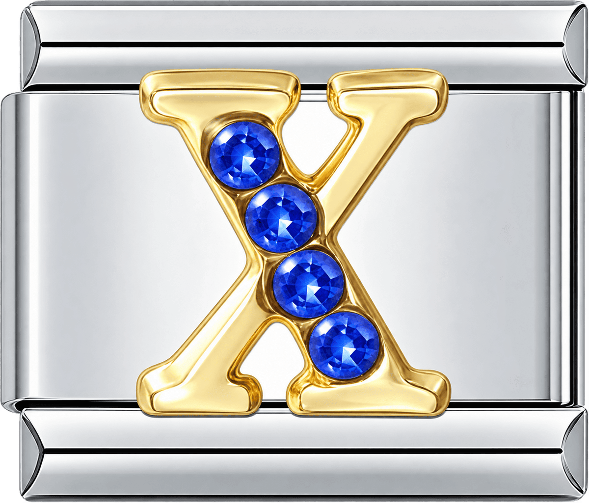 Gold Letter X Single Charm