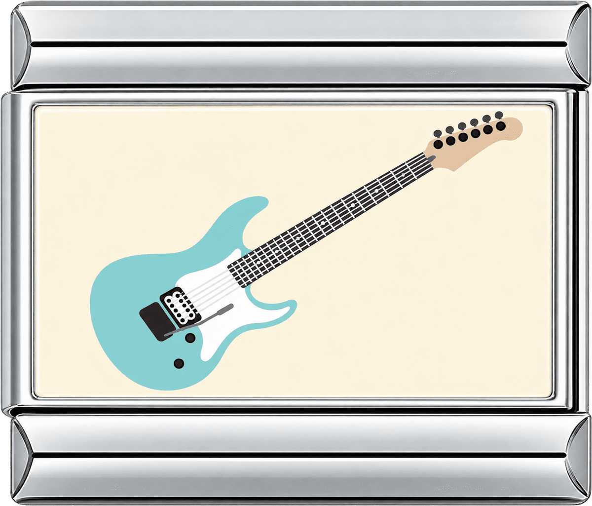 Aqua Blue Electric Guitar Single Charm