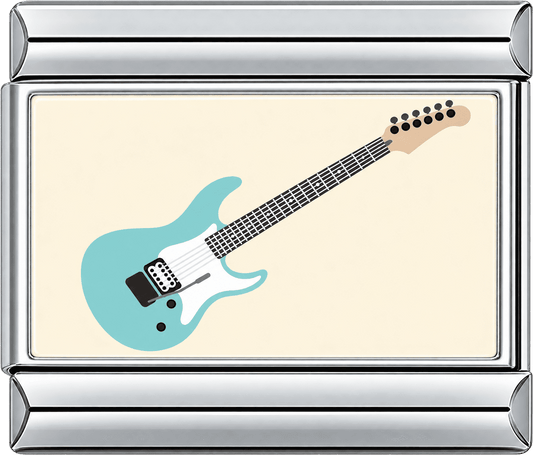 Aqua Blue Electric Guitar Single Charm