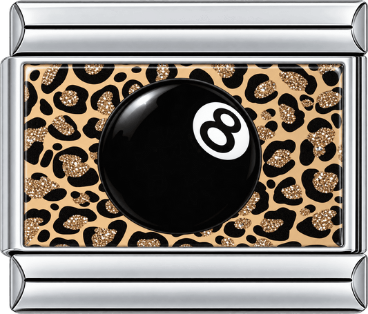 Leopard 8 Ball Single Charm