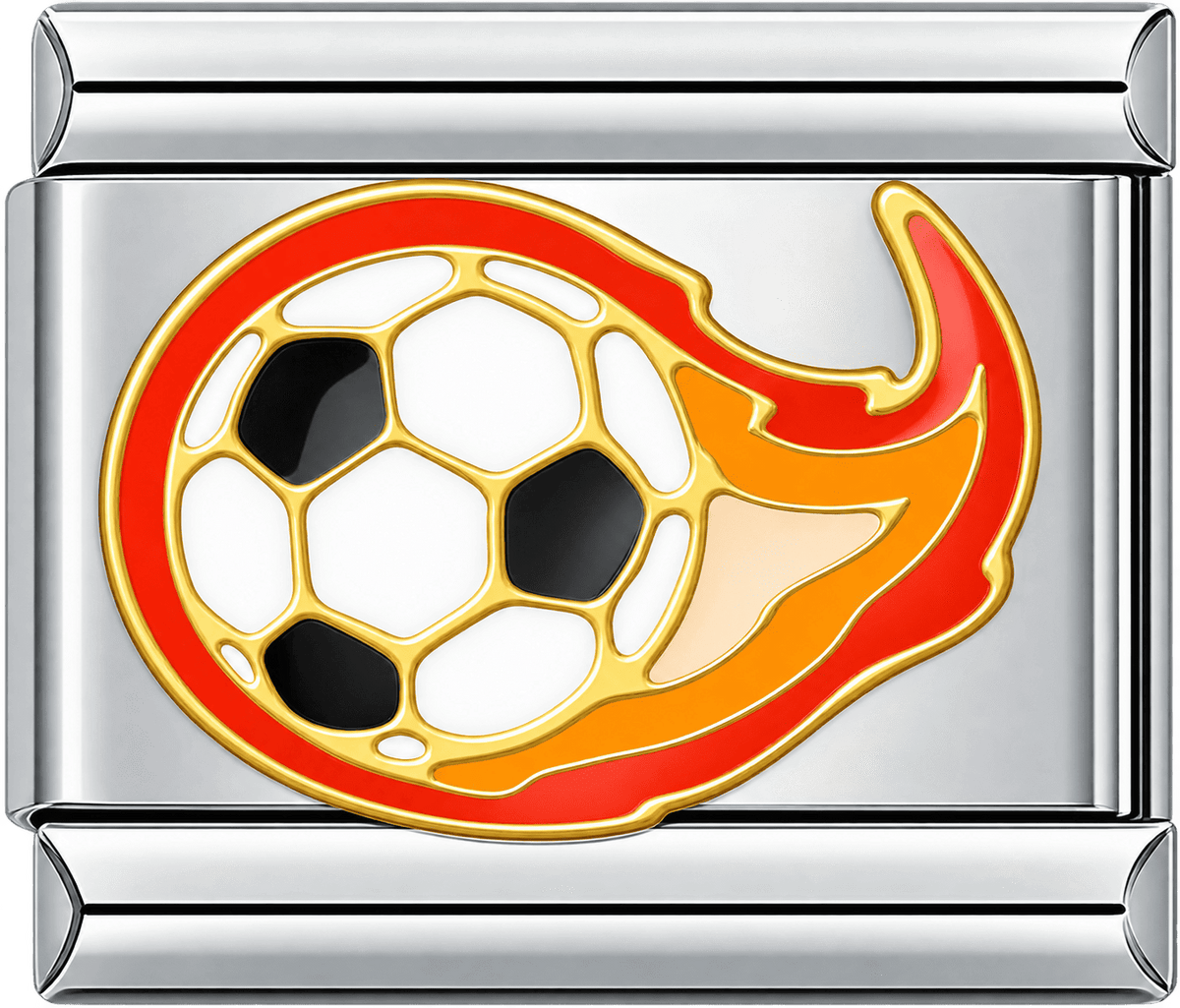 Flaming Soccer Ball Single Charm